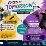 Plakat, 2 Angebote, Skateboard- und Hip-Hop Tanzkurs in der Zinnschmelze